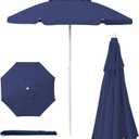PICNIC TIME 5.5 Ft Portable Beach Umbrella, Lightweight UV Protection Sunshade with Tilt Pole & Carry Bag, Outdoor Canopy Umbrella for Beach, Sand, Pool, Patio, Camping, Travel, or Backyard Shade, (Navy Blue)