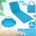 Briwooody 2 Set Beach Chairs with Umbrella Portable Beach Lounger Lightweight Foldable Outdoor Lounger Chair for Outdoor Travel Sunbathing Camping(Solid Color,Blue,Small)