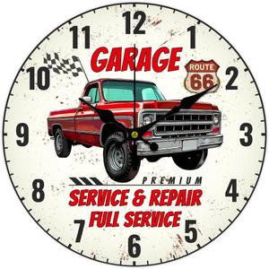 CHGCRAFT 12inch Car Wall Clock Pickup Truck Round Clocks Silent Non Ticking Clock Farmhouse Wall Clocks for Office Home Bedroom Living Room Bathroom Kitchen Decor