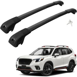 Car Roof Rack Cross Bars Compatible with 2014-2025 Subaru Forester (Fit for Raised Side Rails), Aluminum Lockable Roof Cross Bars for Kayak Bike Rooftop Cargo Carrier Bag Basket Luggage