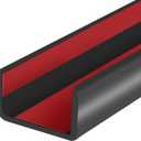 Rubber Edge Trim, Self-Adhesive U Channel Edge Protector for Plywood, Cabinet, 1" Wood Edge Banding, Flexible Furniture Repair, EPDM Material, Fit 1"(25mm), Length 20Ft, Black Color