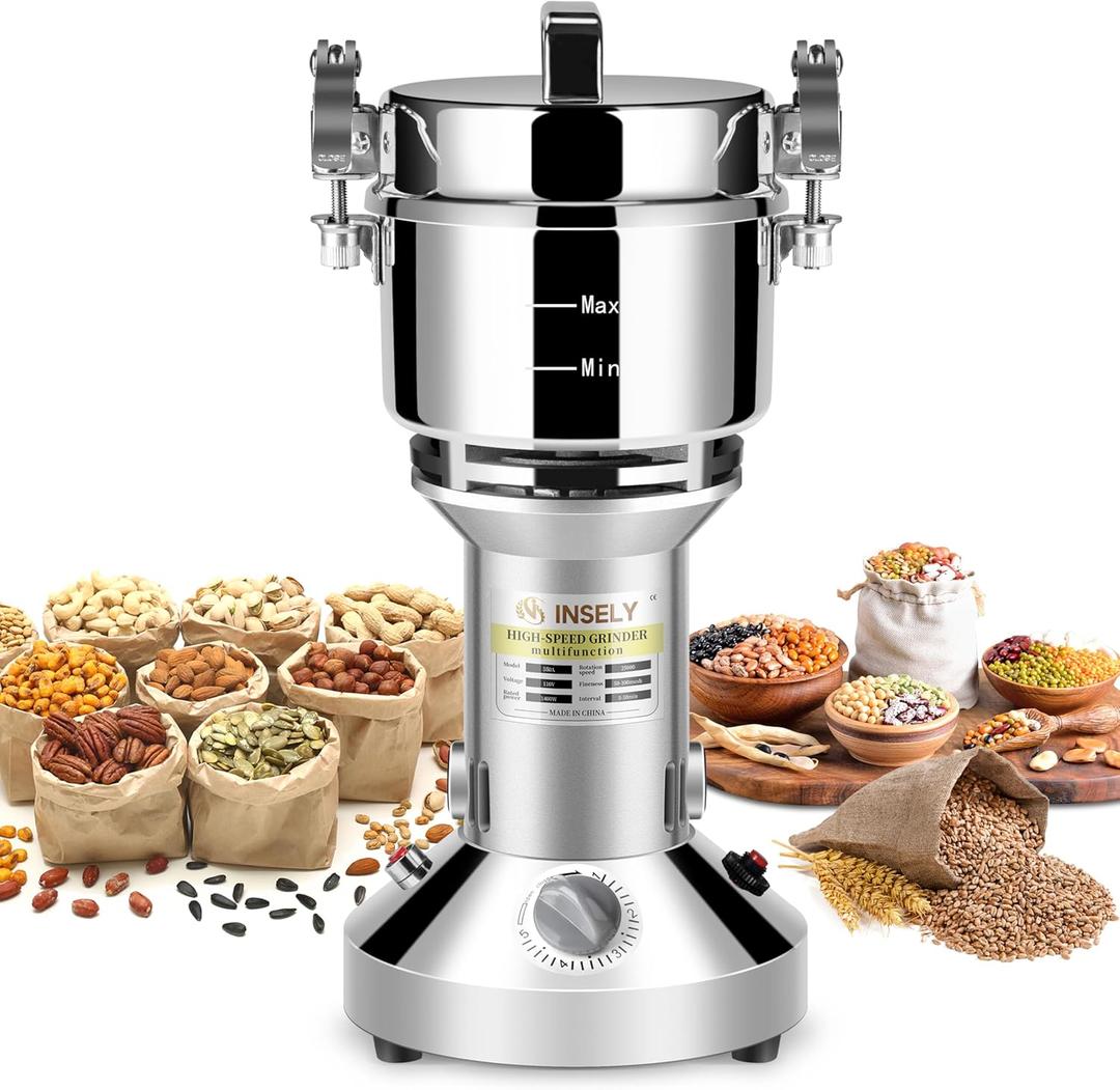 550g Grain Mill Grain mill grinder High speed Stainless Steel Flour Wheat Seeds Corn Spices Nut Pill Herbs & Seasonings Dry Grinder Electric Machine grinder for kitchen