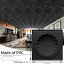 Art3dwallpanels Ceiling Tiles 12 Pack Drop Ceiling Tiles, 24 x 24 Inch High Grade PVC 3D Wall Panels for Interior Wall Decor, Fire Rated, Waterproof, Light Weight, Prevent Breakage, Black