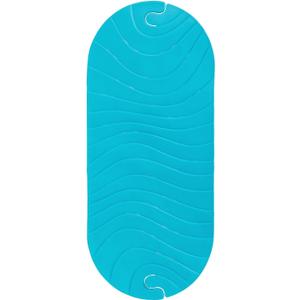Boon B11192 RIPPLE Textured Non Slip Baby Bath Tub Mat with Hanging Hook and Drain Holes, Blue