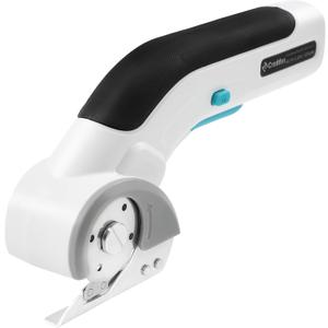 Electric Box Cutter, Cordless Electric Scissors With Safety Lock, USB Rechargeable Cardboard Cutter for Packages Leather PlasticWhite