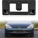 KEWISAUTO Front License Plate Frame for Honda Accord 4dr 06-07, Black Front Bumper License Plate Bracket Holder Cover for Honda Accord 4dr 2006 2007 Accessories (1PCS, Replace #71145-SDA-A10)