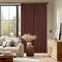 Red Brown 80 Inch Pinch Pleated Black Out Curtains 2 Panel Set for Living Room Pinch Pleat Linen Drapes with Liner 80 Inches Long 100% Blackout Light Blocking Energy Saving Curtain for Dining Bedroom