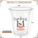 Foxtell 100-Pack Derby Plastic Cups, 14 oz Derby Theme Party Clear Plastic Cups, Thick Sturdy Disposable Tumbler with Horse Racing Design for Kentucky Race Party, Bars, Restaurants & Home Gatherings