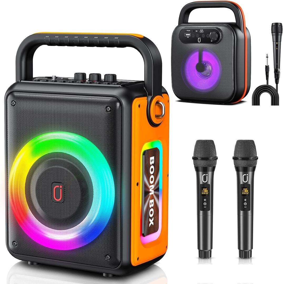 Karaoke Machine for Adults & Stylish Portable Bluetooth Speaker with 3 Microphones S65+D50