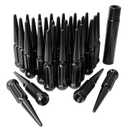 9/16-18 Spiked Lug Nuts, 3/4" Hex Closed End Nut with 1 Socket Key, Wheel Spiked Lug Nuts for Dodge Ram 1500 2500 3500, Ford F250 F350, Fit for Aftermarket Wheel (32Pcs,Black)