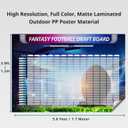 Fantasy Football Draft Board Kit - 2025, 6 Feet x 4 Feet, Large, 14 Teams 20 Rounds, Vinyl, XL