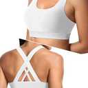 Sports Bras for Women High Support Large Bust, Outdoors High Impact Yoga Wireless Padded Bras, (White, Medium)