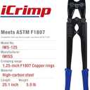 iCrimp Pex Pipe Crimping Tool, Plumbing Tool for 1-1/4 inch Copper Ring, meets ASTM 1807 Standard