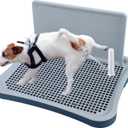 Pee Pad Holder,Dog Potty Tray with Splash Guard,Indoor Potty for Small Dogs, Waterproof and Easy to Disassembly and Cleaning Dog Toilet