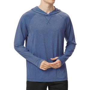 Men Long Sleeve Rash Guard Shirts, UPF 50+ UV Sun Protection Hoodie Fishing Shirts for Swimming Hiking Outdoor Running Slate Blue