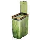 Transparent Trash Can, Bathroom Trash Cans with Lids, 2.6 Gallon Garbage Can for Bedroom, Office, Plastic Slim Waste Basket with Press Top Lid, 10L Clear Trash Bin for Home, Kitchen (Green)