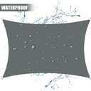 Neween Waterproof Sun Shade Sail Rectangle UV Block Canopy for Outdoor Patio and Garden, Yard Activities (10'x16', Gray)