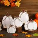 Yousoontic 5 Pcs Fall Decorations for Home Wooden Pumpkin Decor Rustic Farmhouse Pumpkins Sign Vintage Autumn Tiered Tray Decorations for Fall Harvest Thanksgiving Mantel Table Tiered Tray Sign