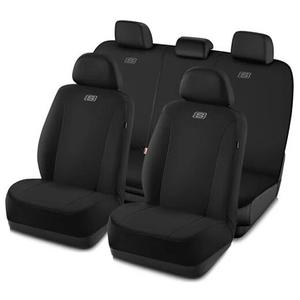 Skechers Seat Covers, Premium Breathable Polyester Car Seat Covers, Car Seat Covers Full Set Airbag Compatible, Automotive Comfort for Most Cars, Vans, Trucks, SUVs (Full Set,Black)
