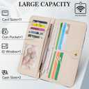 Ultra Slim Thin Denim Wallet Women RFID Blocking Credit Card Holder Bifold Long Ladies Billfold Wallet (01-Light blue)