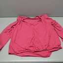 Women's Plus Size Criss Cross Long Sleeve T Shirt Wrap Deep V Neck Tee, Size XL