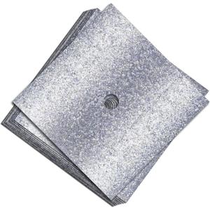 Glitter Heavyweight Premium Construction Paper for Grad Caps, 5 Sheets, DIY Grad Cap Decorations (Silver)