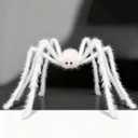 4 Ft Halloween Decorations Outdoor Giant White Spider Prop Terrifying Giant Spider Realistic Large Haunted House Prop Furry Spider Decorations