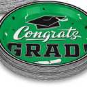 Gatherfun Graduation Party Dinnerware Blue Disposable Paper Plates for Congrats Grad Party Decorations, Serve 40