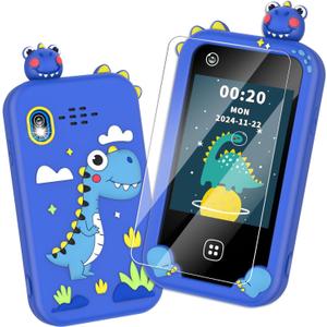 Kids Smart Phone for Boys Ages 3-8, Toy Cell Phone for Kids, Christmas Birthday Gifts for Boys, Toddler Learning Play Toy Phone with Touchscreen, Dual Camera, Game, Music, Storybook, 8GB SD Card(Blue)