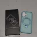 Compatible with iPhone 16 Case with Invisible Magnetic O-Ring Stand Military-Grade Translucent Case for iPhone 16 6.1" [Compatible with Mag-Safe][Great Grip Feeling], Blue