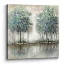 the stream design Tree Painting Canvas Wall Art: Nature Picture Hand Painted Forest Artwork Modern Abstract Textured Landscape Print Decor for Bedroom Living Room Home Office