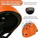Kids Bike Helmet, Toddler Helmet for Youth Boys Girls Ages 3-5/5-8/8-14 Year Old, Adjustable Fit & Lightweight, Multi-Sport Safety for Skateboard Skating Bicycle Scooter Cycling, Orange S