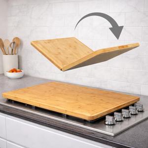 Extra Large Foldable Stovetop Cover Cutting Board Double-Sided 29" x 21" Collapsible Charcuterie Noodle Board XL Prep Deck & Sink Cover for more Counter Space