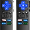 (Pack of 2) Replaced Remote Control Only for Roku TV Compatible with TCL Roku/ for Hisense Roku/ for Insignia Roku/ for Onn Roku Smart TV (Not for Roku Stick and Box)
