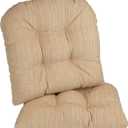 Klear Vu Gripper Overstuffed Universal Non-Slip Dining Chair Cushions for Kitchen Decor or Office Use, U-Shaped Skid-Proof Seat Pad, 17x17 Inches, 2 Count (Pack of 1), Chenille Sand