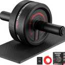 Upgraded Ab Roller Wheel. Abdominal Training Roller for Men/Women, Abdominal Wheels Widened to 3.4 ", Rubber Tread of The Abdominal Wheel Upgraded, Max Weight 490 lbs (Black and Red)