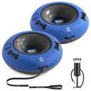 QPAU Snow Tube with Premium Canvas Cover 2 Pack for Kids and Adults, 48'' Inflatable Heavy Duty Snow Tube Made by Thickened Bottom, Sled Winter Outdoor Fun Toys for Children Boys Girls (Blue & Blue)