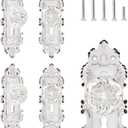 Vintage Dummy Door Knob Interior Crystal Glass Door Knobs 4 Drawer Dresser Handles Antique White Cabinet Knobs Keyless Decorative Hallway Closet Door Pulls