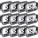 12 Pcs Soccer Snack Bags for Team Gifts Goodie Snack Treat Candy Pouch Bags Clear PVC Waterproof with Zipper Party Favors for Team Ground Birthday Gifts Sport Supplies Black
