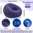 Realspring Inflatable Bean Bag Chairs Outdoor Blow up Camping Chairs Inflatable Lazy Sofa Folding Portable Bean Bag Loungers Couch for Movie Night(Blue,5 Pcs)