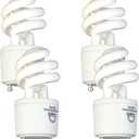 13 Watt GU24 Base 2 Prong Light Bulb, CFL T2 Mini Twist Lock Spiral Compact Bulbs Self Ballasted, 2700K Soft Warm White, 4 Pack