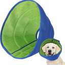 Dog Cone Soft Recovery Collars & Cones After Surgery for Medium Large Dogs, Comfy Ecollars to Stop Licking, Adjustable, Dog Ecollars for Recovery Fabric: Soft Comfort, Ecollars of Shame Alternatives (L (Fit 20-49 lb Dog), Mesh Cloth - Blue)