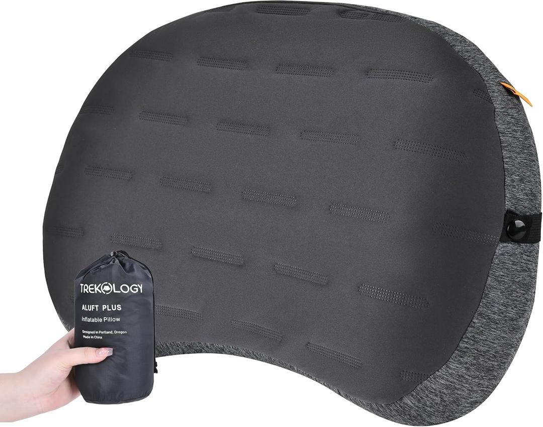 TREKOLOGY Ultralight Inflatable Camping Pillow - Compact & Comfortable Blow Up Pillow for Backpacking, Hiking, and Travel - Quick & Easy to Inflate and Deflate Camper Pillow - Aluft Plus