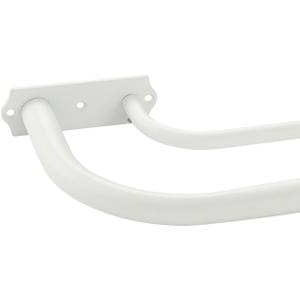 Double Curtain Rods Matte White, Double Curtain Rod for Window 28-48 Inches, Room Darkening Double Curtain Rods, 1 Inch Front and 5/8 Inch Back Double Drapery Rod Wrap Around Double Window Rods