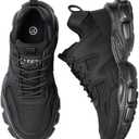 Women's Work Safety Shoes, Comfortable and Stylish Steel-Toed Footwear, Anti-Smash and Anti-Puncture Labour Insurance Shoes, Lightweight and Breathable Adventure Protection Sneakers(Black,6.5)