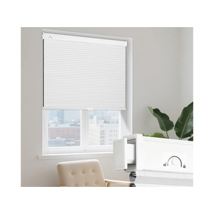 Grandekor No Drill Cellular Shades for Windows, Cordless Window Blinds for Indoor Windows, Blackout Honeycomb Shades, Thermal Insulated Noise Reduction,34" W x 36" H, Blackout-White-White