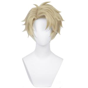 LABEAUT Anime Blonde Wig for Cosplay Wig Fluffy Male Short Gold Yellow Wigs for Cosplay Costume Halloween Party Wig + Wig Cap (Blonde)