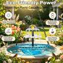 Solar Cascade Hanging Bird Bath Fountain,2026 Upgraded 3-Tier Hanging Bird Bath with Solar Fountain Bird Bath & Feeder,Solar Fountain for Bird Bath Hummingbird Garden Decor (Blue)