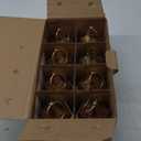 LLQ 8Pcs Mini Lantern with LED Tealight, Vintage Brown Lanterns Decorative, Hanging Candle Lanterns for Ramadan Christmas Wedding Table Centerpiece Indian Diwali Decor, Garden Fairy Party Decorations (Bronze)