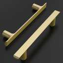 Amerdeco 10 Pack Brushed Gold Cabinet Pulls 5 Inch(128MM) Hole Centers Gold Kitchen Cabinet Handles Cabinet Hardware Kitchen Handles for Cabinets Cupboard Handles Drawer Pulls ZH0028-